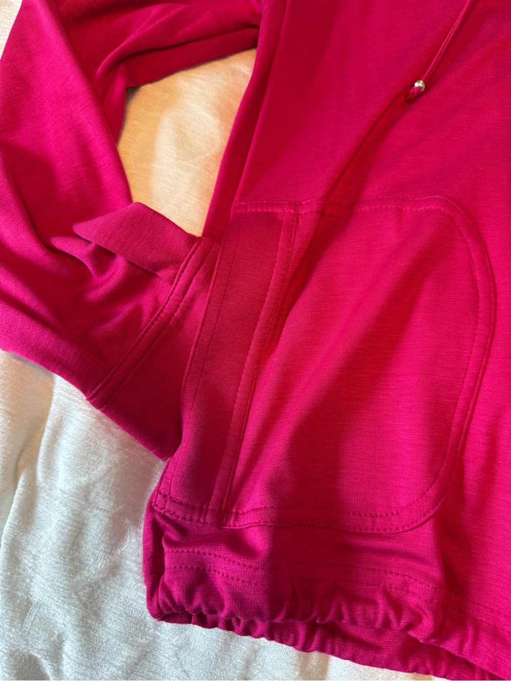 New with tags, St. John Hot Pink Full Zip with front waist tie - Picture 2 of 7